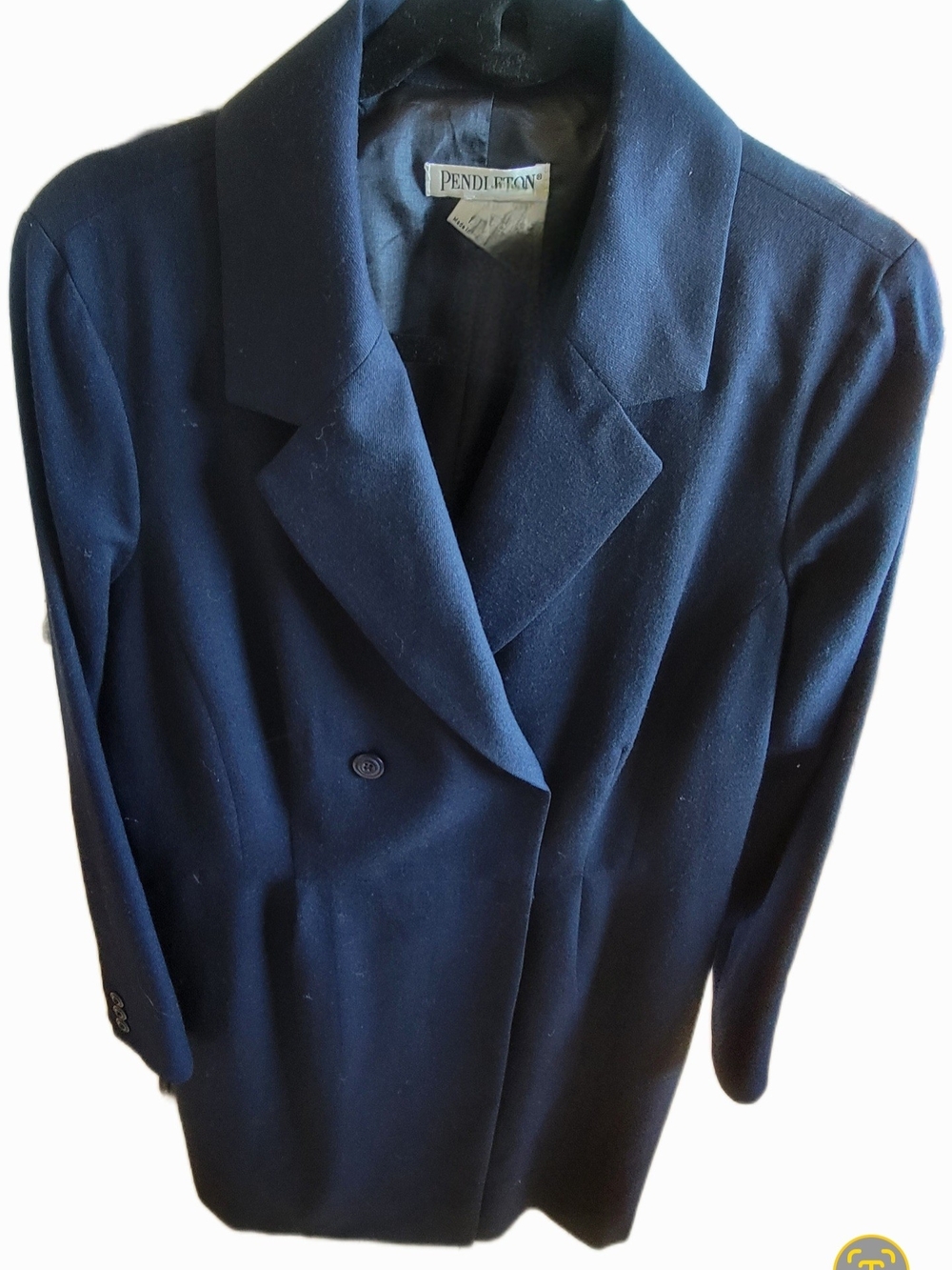 Vintage Pendleton 100% wool coat-dress in classic navy Made In USA